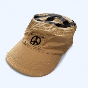 Tan Peace Sign Cap